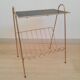 Pedestal table, door magazines in gilded metal years 50 - 60