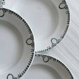 5 soup plates, iron earth, old French plates, Saint Amand,
