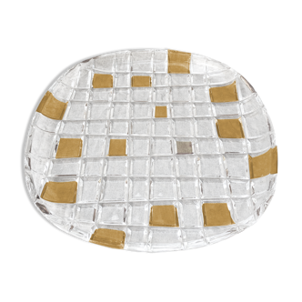 Round crystal dish
