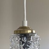 Cascade chandelier with 3 antique glass tulips, staircase