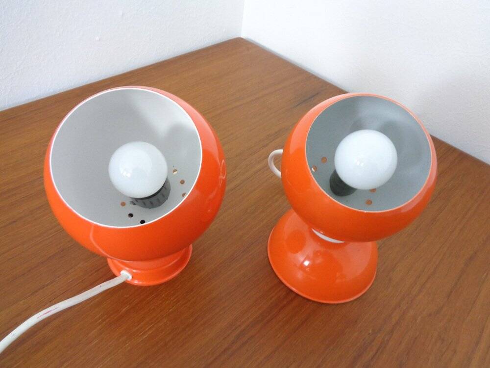 Italian Space Age Metal Internal Magnet Table Lamps by Reggiani, 1960s, Set of 2