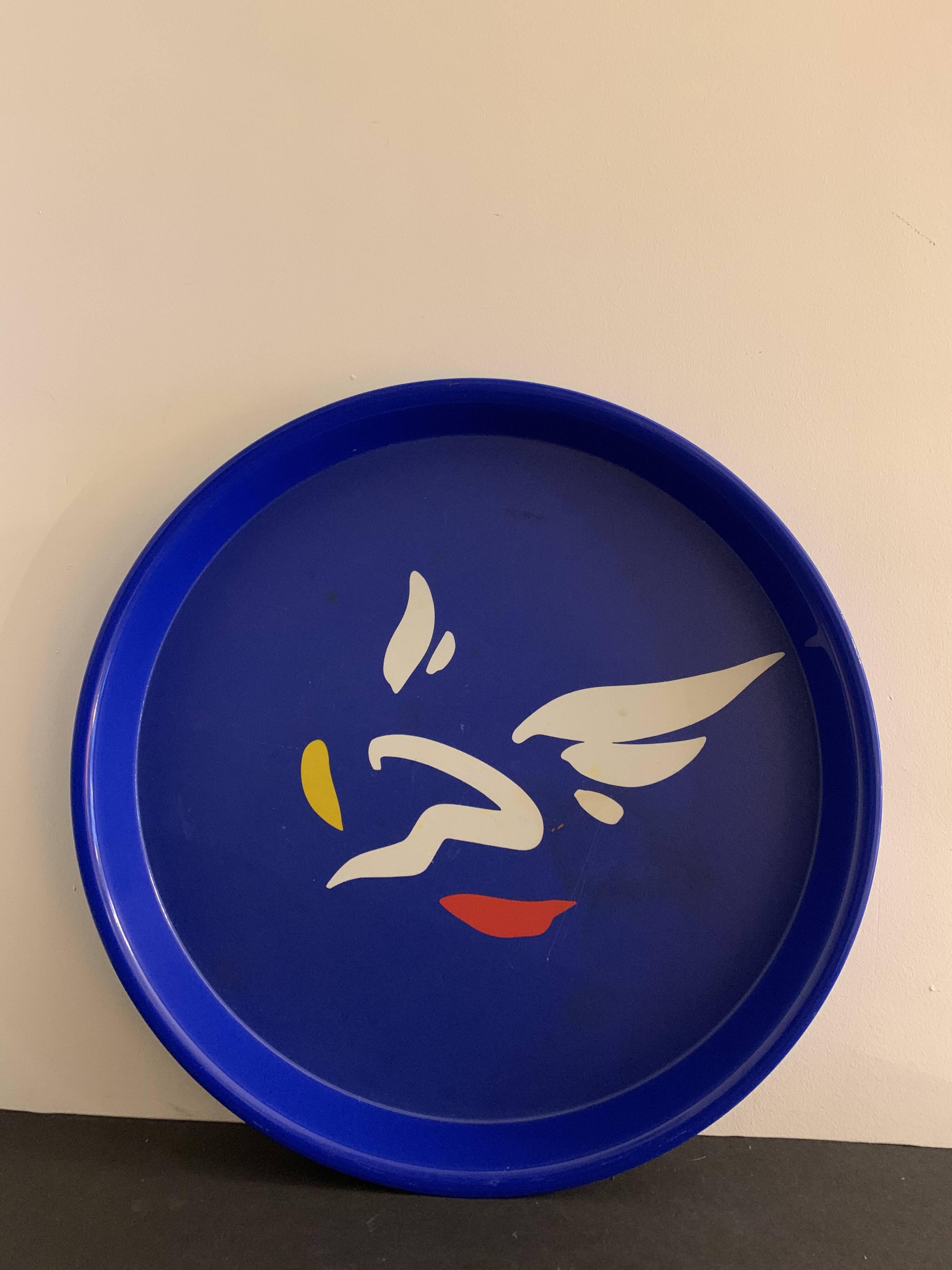 Mebel Italy blue round tray
