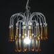 Set of 2 The Amber Crown, Murano Chandelier Amber and Crystal Drops, 1970s