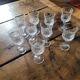Lot de 9 verres à liqueur vintage – style baroque chic – années 1970