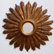 Grand miroir soleil des Pays-Bas en bois sculpté doré – années 60 m