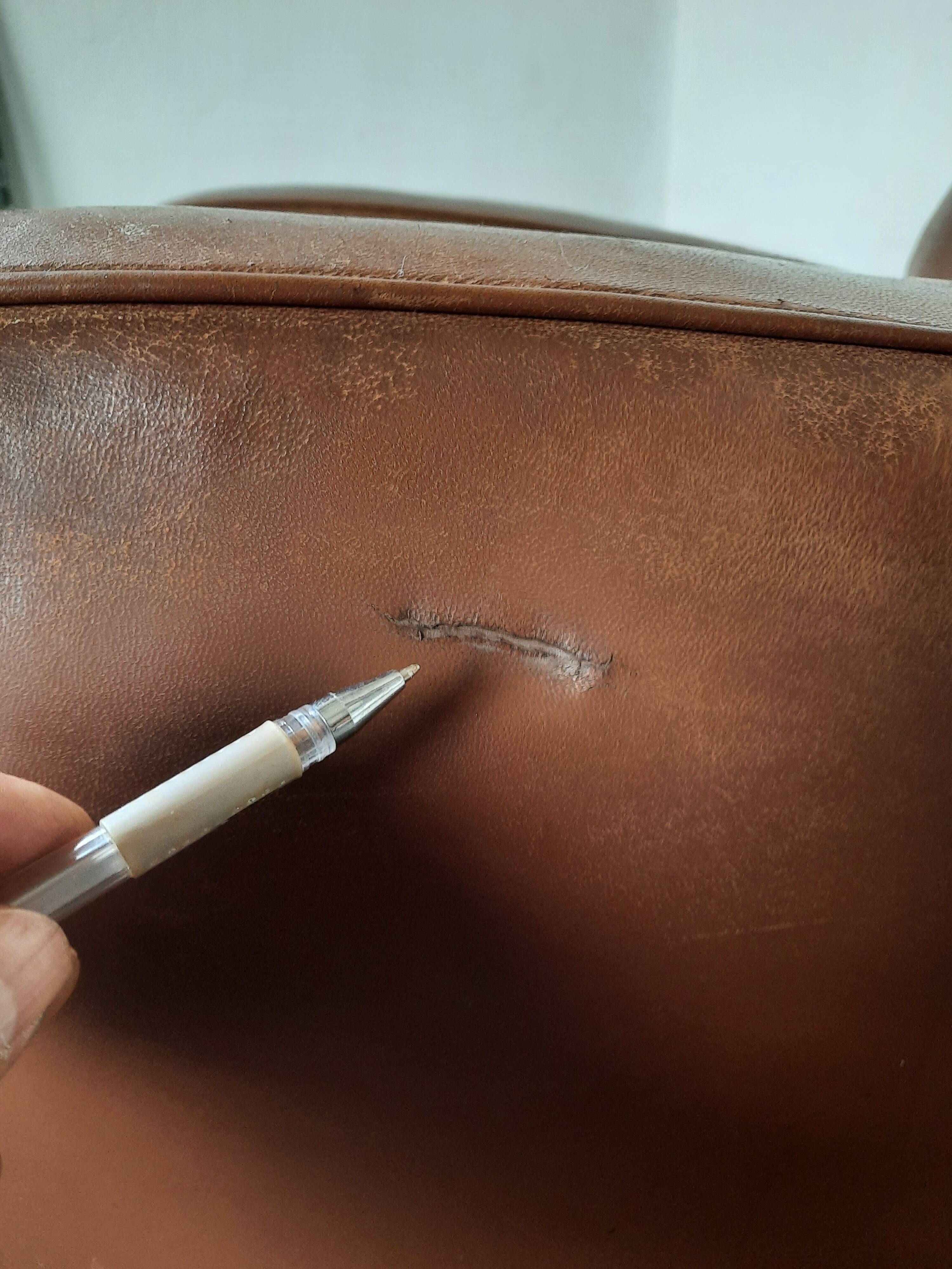 Leather club armchair, art deco