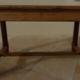 Table de ferme en chêne à pieds joinds par une entretoise