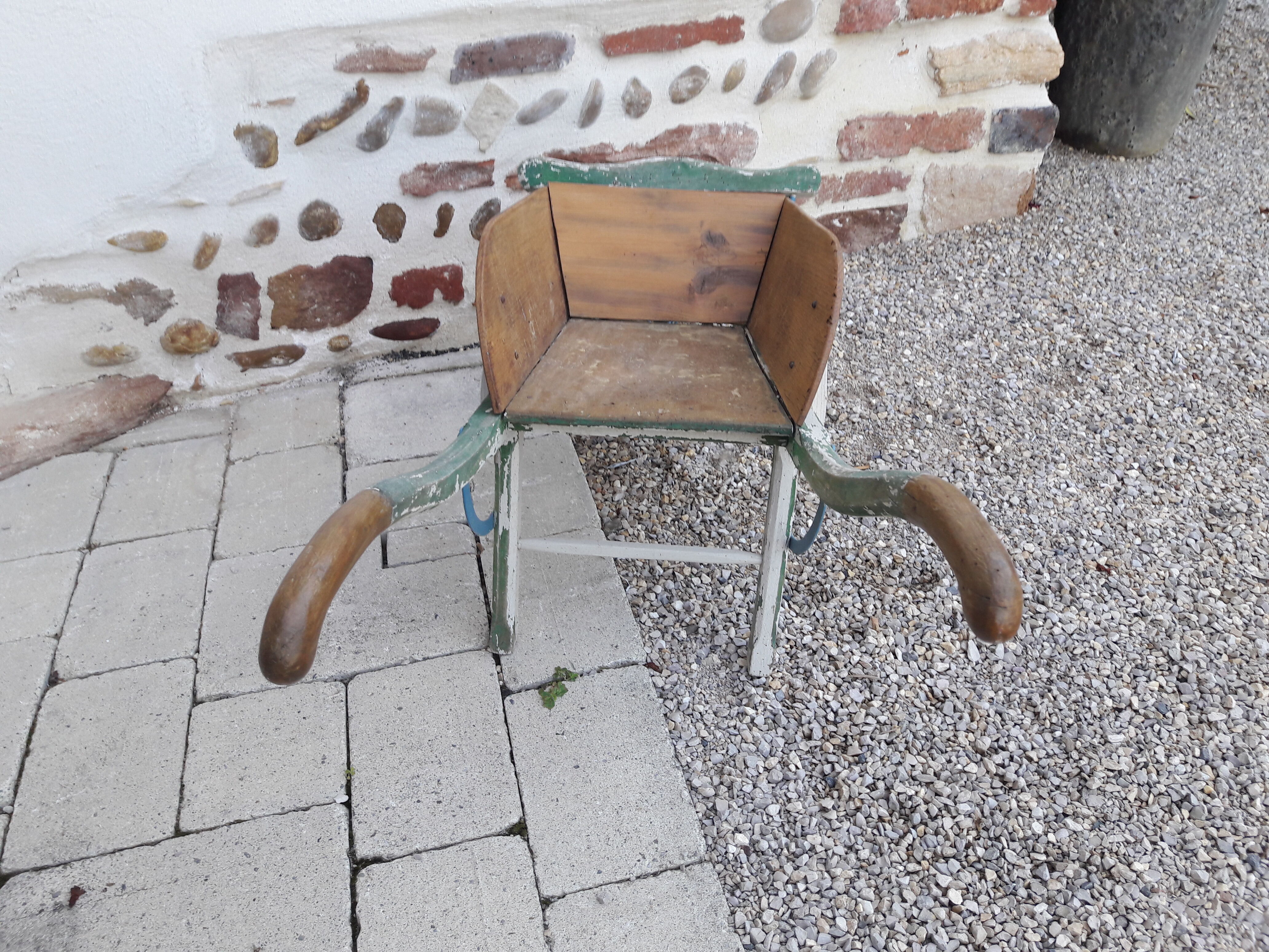 Wooden children's wheelbarrow