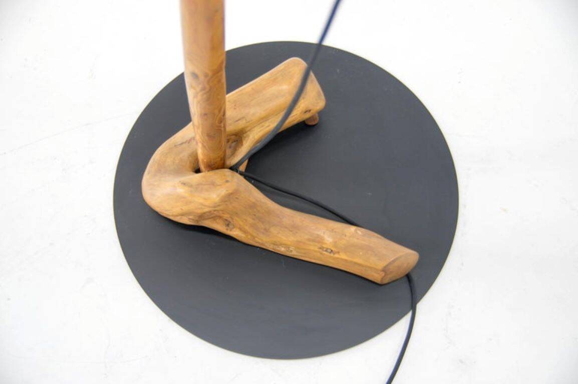 1960s Mid-Century Modern Sculptural Wooden and Veneer Floor Lamp