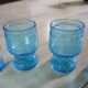 6 antique blue glass glasses