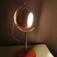 Lampe orange vintage space age, globe oculaire, 1970
