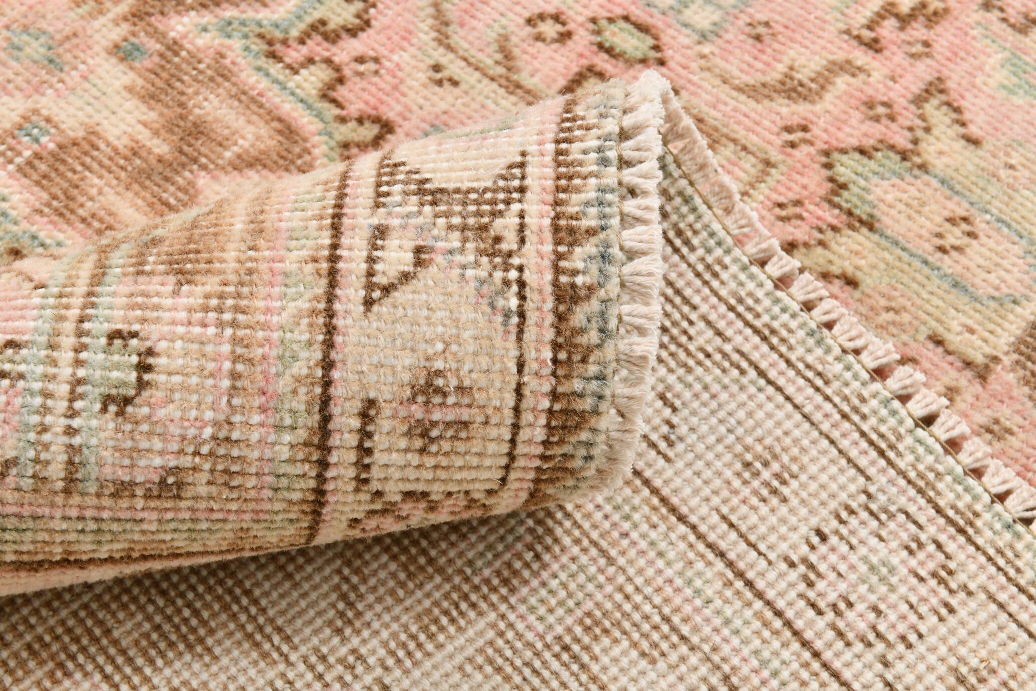 6x9 dusty pink wool persian rug 287x192cm