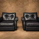 Paire Fauteuils Club Minotti Italy circa 1990