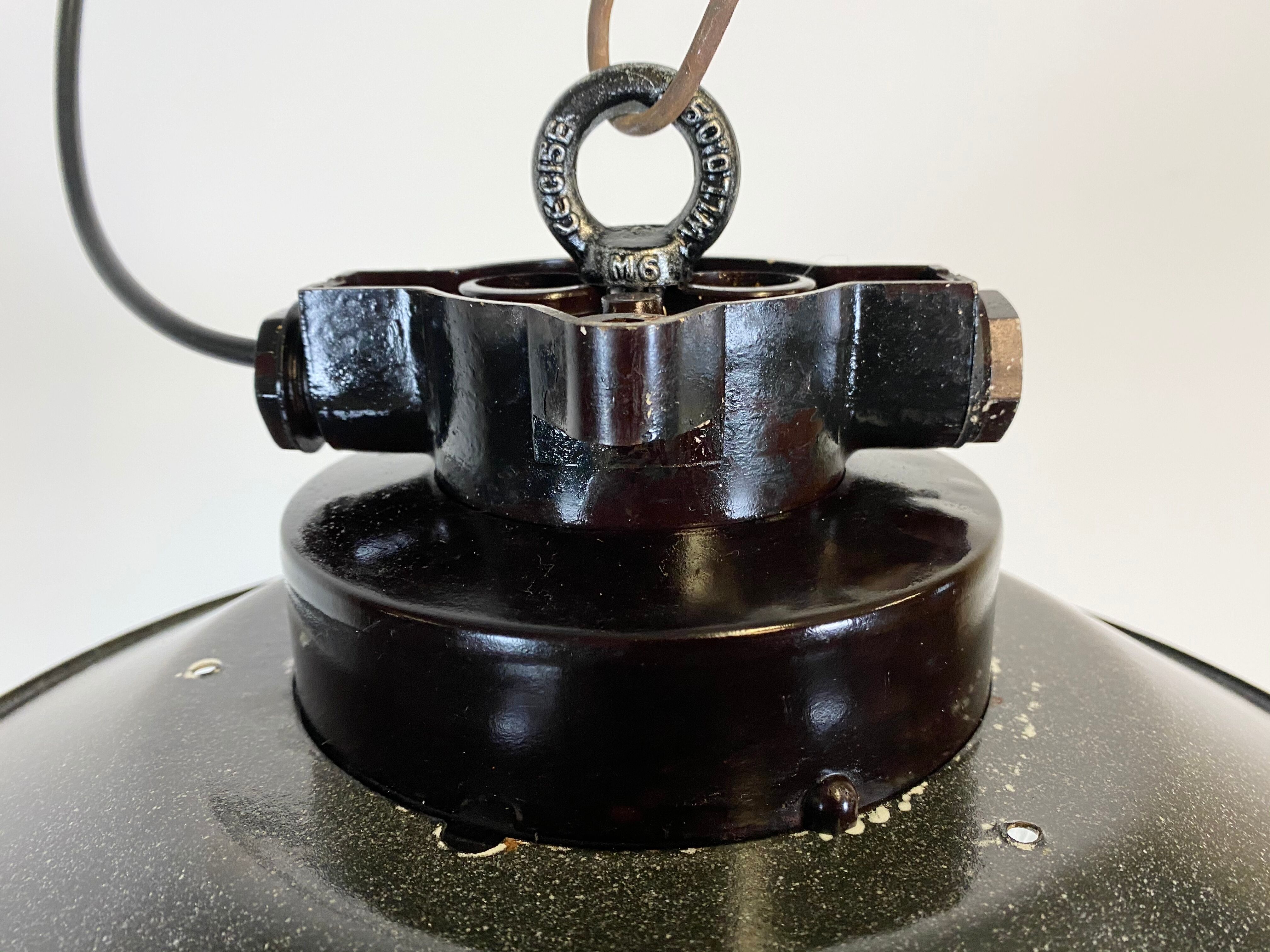 Vintage industrial factory hanging light, 1970s