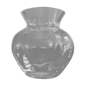Vase cristal Saint Louis à cotes vénitiennes signé
