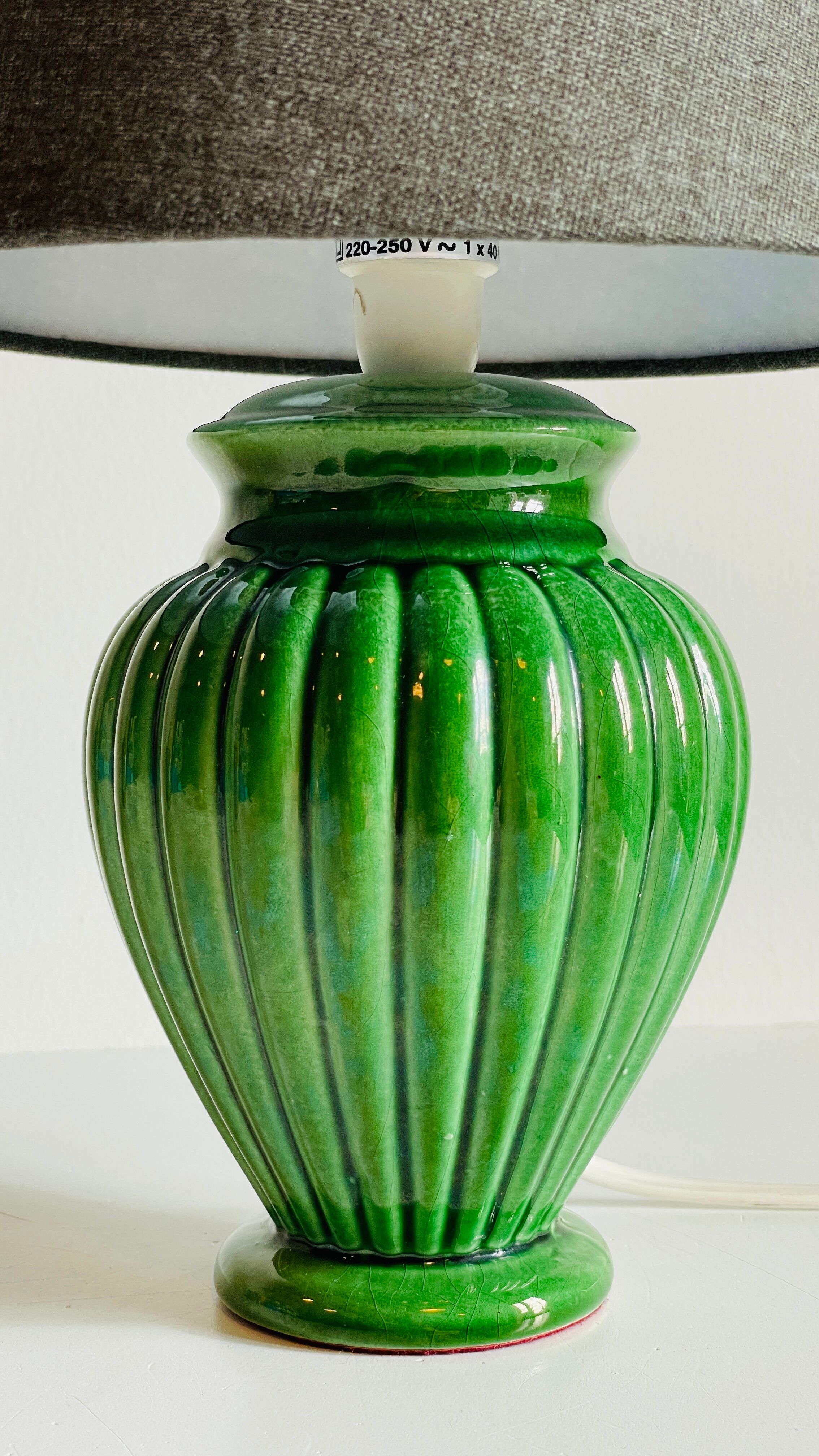 Green ceramic lamp 90s