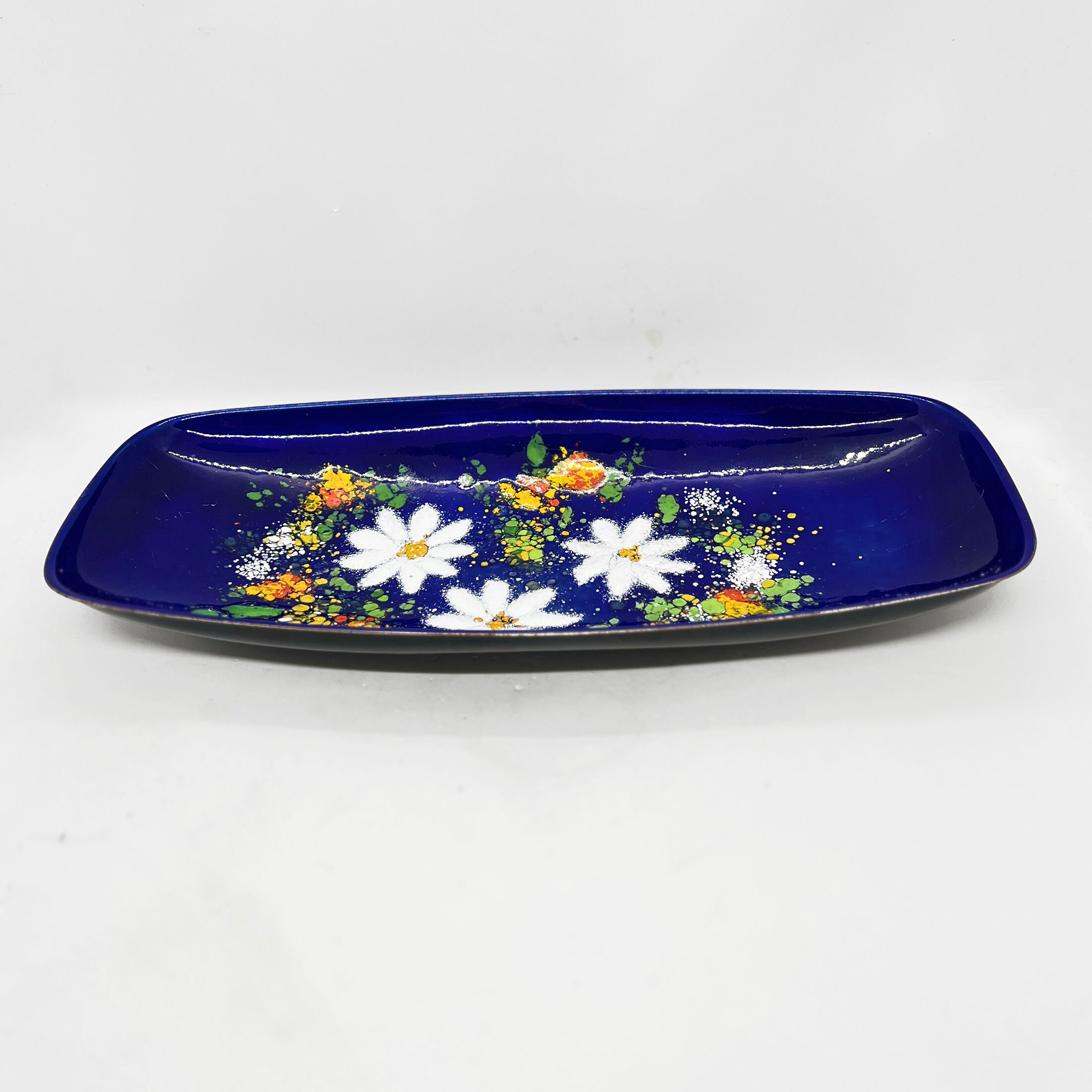 Enameled platter, copper bowl, Germany, 1960s