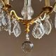 Chandelier set & 4 wall lights with pendants, Louis XV style, gilded metal