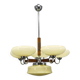 Art Deco Chrome and Walnut Chandelier, Czechoslovakia, 1930s