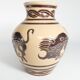 Vintage Ceramic Vase with Brown Bulls and Bands