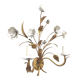 Applique fleurs métal blanc et doré Masca Italie
