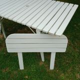 Vintage garden furniture R Gleizes in white painted wood