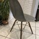 DSW chair elephant grey fibre, walnut dowel, Eames, Herman Miller, vintage.