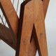 Magazine rack with compass legs in oak and rope, 1950s.