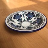 Handmade vintage blue flower soup plate