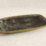 Dark green rectangular bronze dish