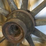 Oak and metal cart wheel