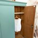 Antique solid pine wardrobe, reimagined in Celadon Green.