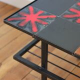 Vintage teak and ceramic coffee table 1960