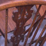 Set of 6 solid oak lyre-back Windsor chairs, 1960s