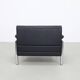 Fauteuil lounge postmoderne en cuir et chrome, années 1980