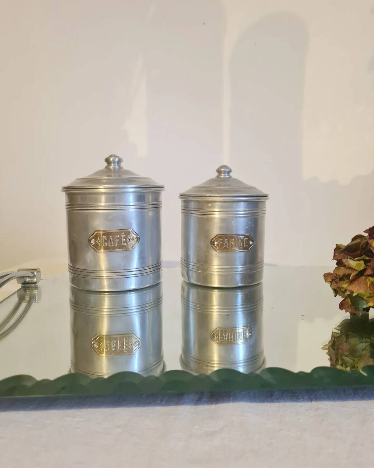 Aluminum and brass spice jars