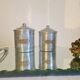 Aluminum and brass spice jars