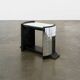 Vintage ebonised oak and mirror mosaic side table