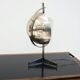 Metal table lamp with triangular glass light on tripod stand, 1970s.