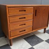 Danish Teak sideboard with drawers and door, 1960s