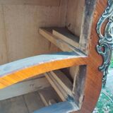 Louis xv style marble top marquetry chest of drawers