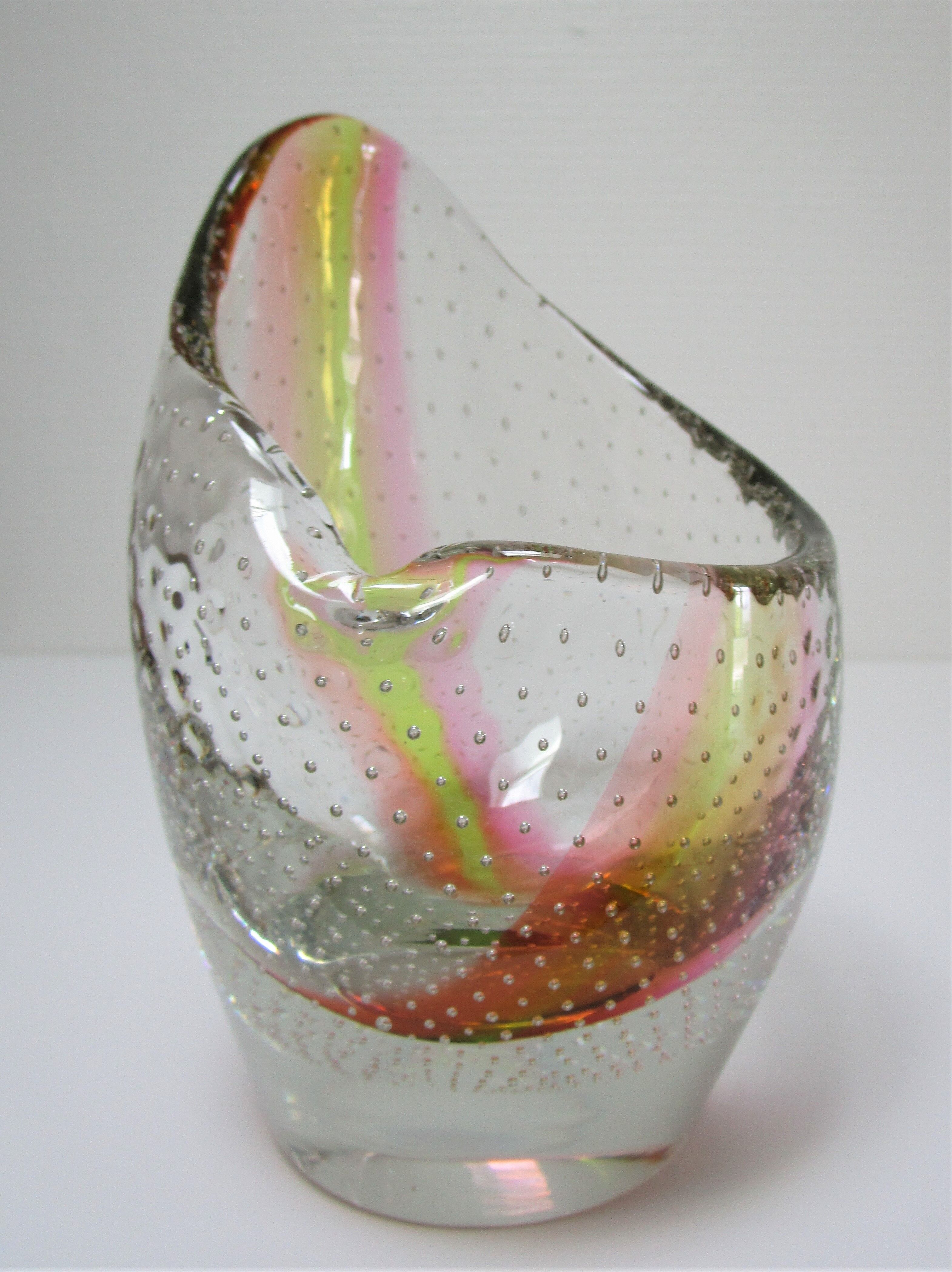 Murano bubble glass vase 70s