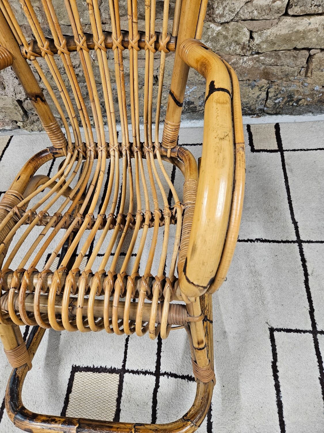 Rocking chair bambou 1950