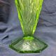 Antique Art Deco Bohemian uranium vase / geometric glass