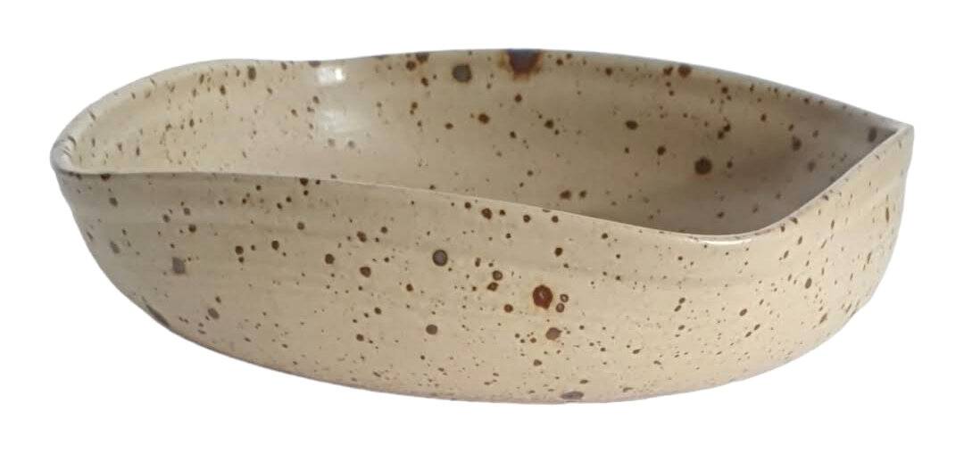 Pyrite stoneware dish