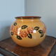 Ceramic vase enamelled yellow mustard ball shape