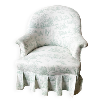 Jouy green toad armchair