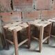 Set of 4 authentic wooden stools
