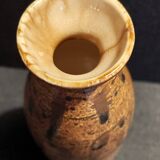 Vase en grès pyrité non signé céramique XXème