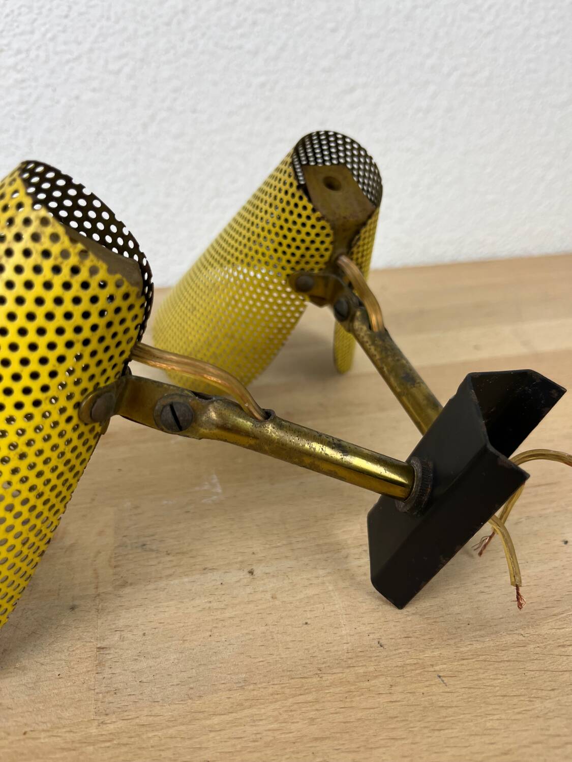 1950s perforated metal wall light